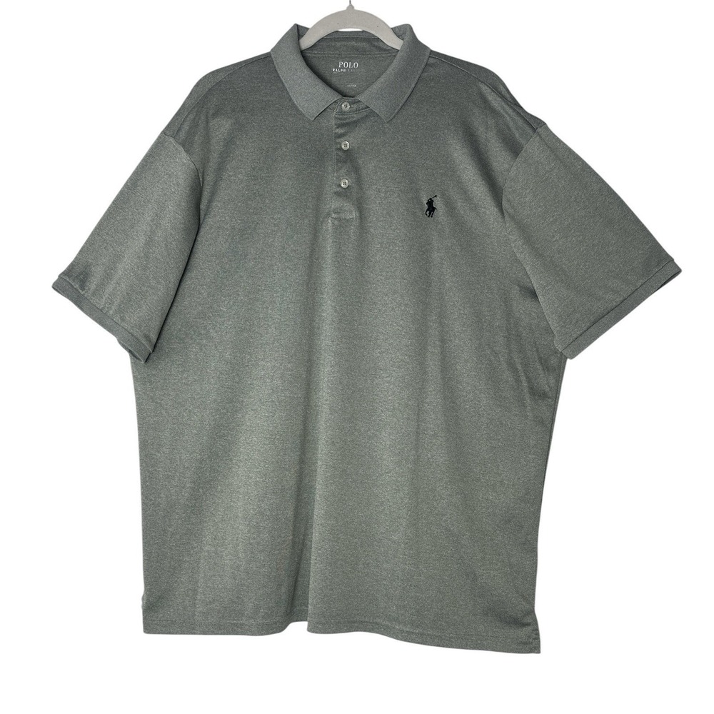 Polo Ralph Lauren Polo Shirt Mens XL Gray Performance‎ Golf Outdoor Short Sleeve